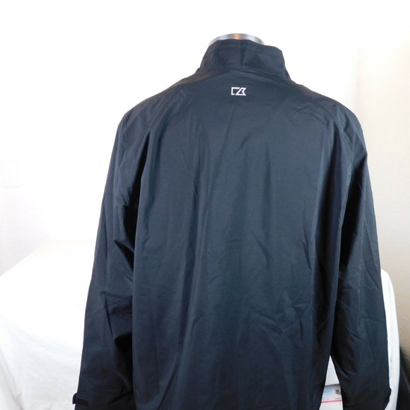 Cutter Buck Mens Blk XXL Long Sleeve WeatherTec Summit Golf Half Zip Jacket USNR - Picture 4 of 12